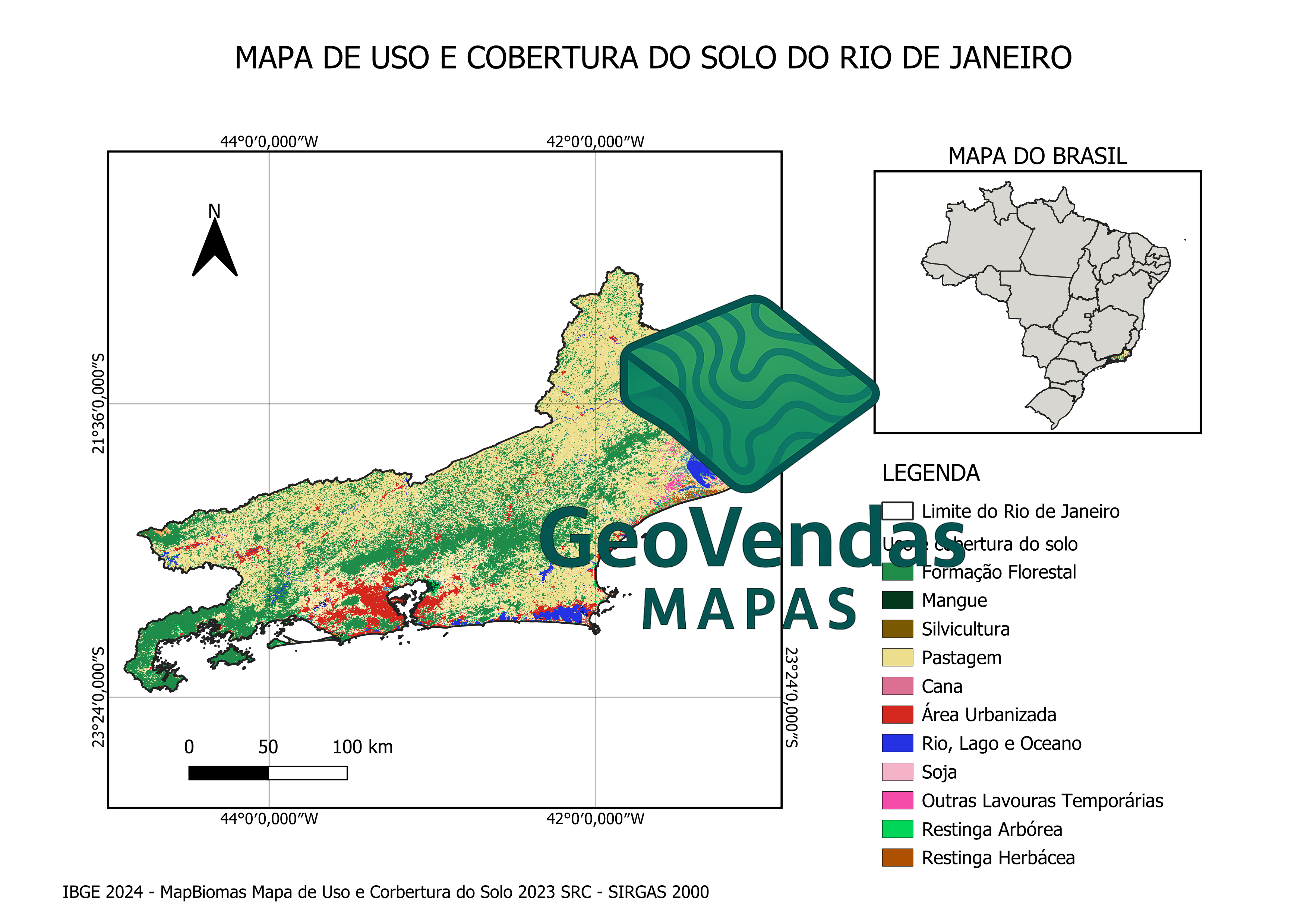 Mapa de Uso e Cobertura do Solo do Rio de Janeiro
